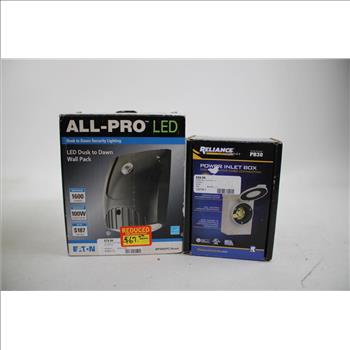 Power Inlet Box, Floodlights, LED Security Lighting Wall Pack, 4 Pieces