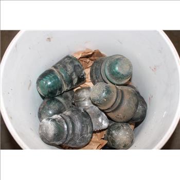 Power Line Glass Insulators, 14 Pieces