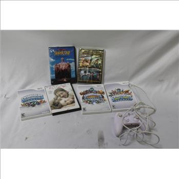 PowerA Controller, Wii Games, And Dvds 7 Pieces