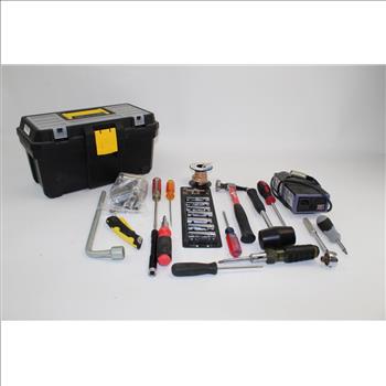 Powerbuilt Metric Sockets, Husky Cb 43 Ratchet, Screwdrivers, & More In Tool Box; 5+ Pieces