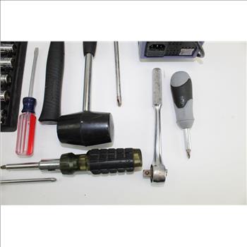 Powerbuilt Metric Sockets, Husky Cb 43 Ratchet, Screwdrivers, & More In Tool Box; 5+ Pieces