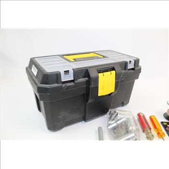 Powerbuilt Metric Sockets, Husky Cb 43 Ratchet, Screwdrivers, & More In Tool Box; 5+ Pieces