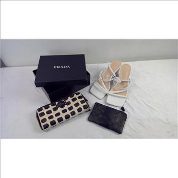 Prada Beauty Box, Kate Spade, Coach, White Heels