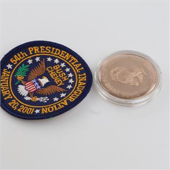 Presidential Inauguration Souvenir Patch -  U.S. Marine Corps Commemorative Token, 2 Pieces