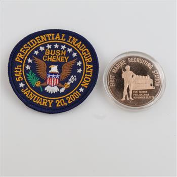 Presidential Inauguration Souvenir Patch -  U.S. Marine Corps Commemorative Token, 2 Pieces