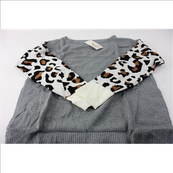 Pretty Garden Sweater, Size Medium, 2 Count, Grey