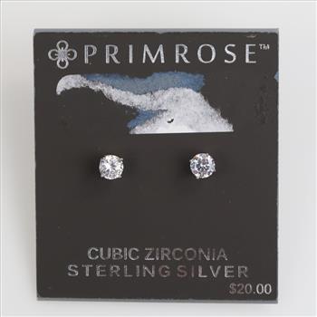 Primrose .900 Silver And Clear Stone Stud Earrings