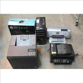 Printers & Gateway Computer Tower; 5 Pieces