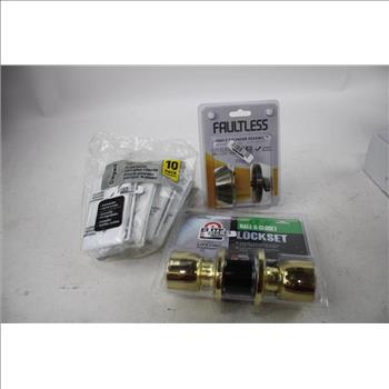 Privacy Interior Door Levers, Lockset, Outlet Wall Plates, Faultless Deadbolt, 6 Pieces