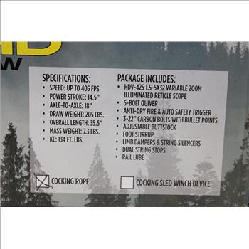 Pse Archery Fang HD Crossbow Package- Up To 405 FPS- 5 Bolt Quiver- Adjustable Buttstock- W Dual String Stops