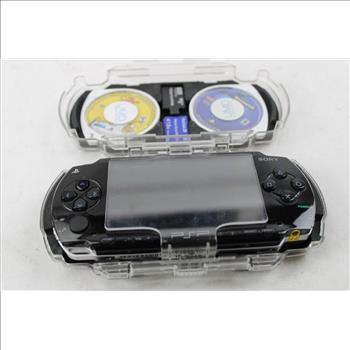 PSP In Case With 2 Games, 2 Memory Stick Duo Pro