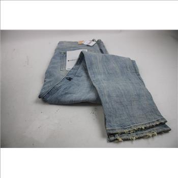 Purple Brand Dropped Fit Mid Rise With Slim Leg Jeans, Light Denim, Size 38