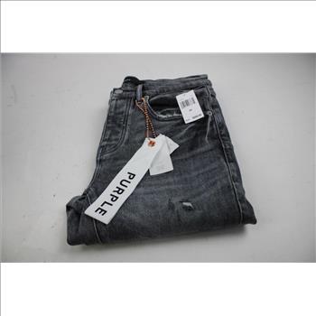 Purple Brand Slim Fit Low Rise With Slim Leg Jeans, Gray, Size 30