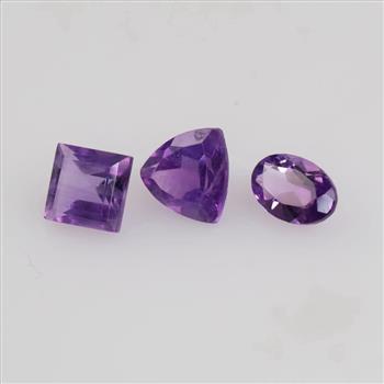 Purple Loose Jewelry Craft Stones, 3 Stones