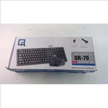 QR-70 Wired Keyboard And Mouse, 3 Pieces