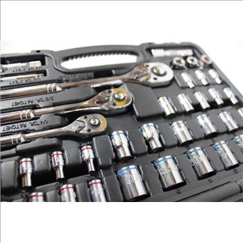 Quinn 1/4 In, 3/8 In & 1/2 In Drive SAE And Metric Socket Set 66 Pieces