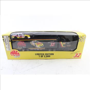 Racing Champions Inc. Mac Tools Racing Transporter With Stock Car