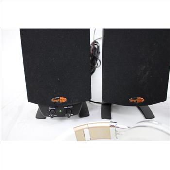 Radio Shack Dual Trunking Scanner, Headphones, Speakers, 6 Pieces