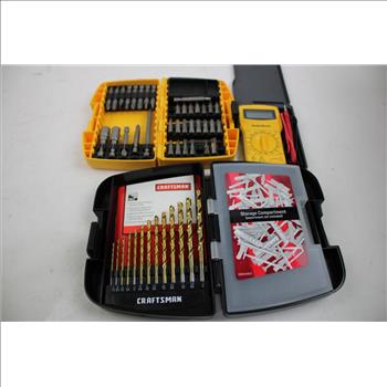 Radioshack Multimeter, Drill Bits, Screwdriver Bits, 5 Pieces