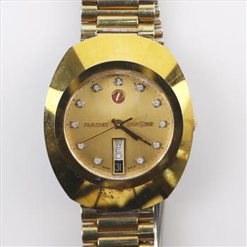 Rado Diastar Gold Plated Diamond Dial Watch