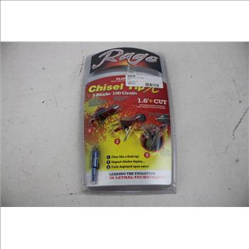 Rage Chisel Tip S/C Mechanical Broadheads, Nockturnal Universal Nocks, 3 Pieces