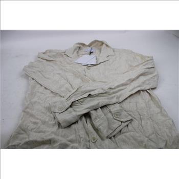 Raith Off-White Button Up Shirt, Large