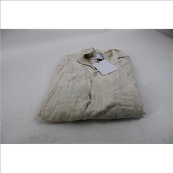 Raith Off-White Button Up Shirt, Large