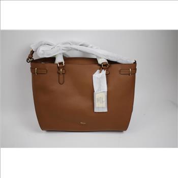 Ralph Lauren Brown Leather Medium Tote Handbag