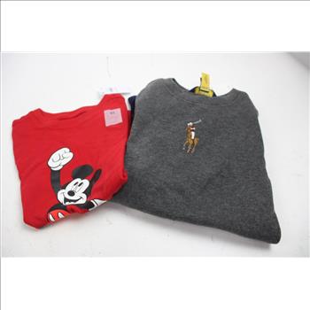 Ralph Lauren Polo Dress, Cars Baseball Jersey, Mickey Mouse T-Shirt, 4T, 5T, 4 Pieces