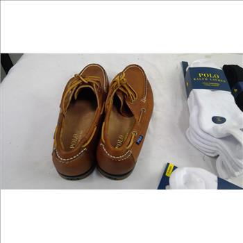 Ralph Lauren Polo Shoes, Socks, Size 8.5