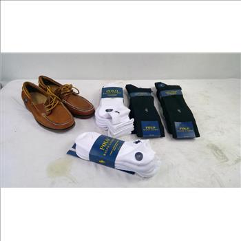 Ralph Lauren Polo Shoes, Socks, Size 8.5