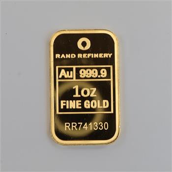 Rand Refinery Fine Gold 1oz Bar