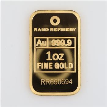 Rand Refinery Fine Gold 1oz Bar
