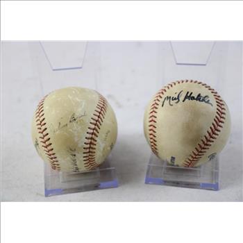 Rawling Autographed Baseballs, 2 Pieces
