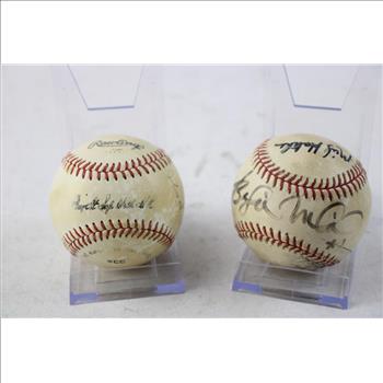 Rawling Autographed Baseballs, 2 Pieces