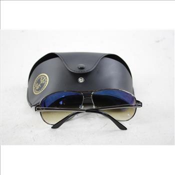 Ray-Ban Gunmetal Top Brown Gradient Warrior Wrap Sunglasses