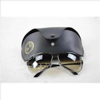 Ray-Ban Gunmetal Top Brown Gradient Warrior Wrap Sunglasses