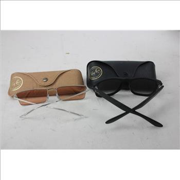 RayBan Justin Classic Black RB 4165 And Emy RB3741 Orange Sunglasses, 2 Pieces