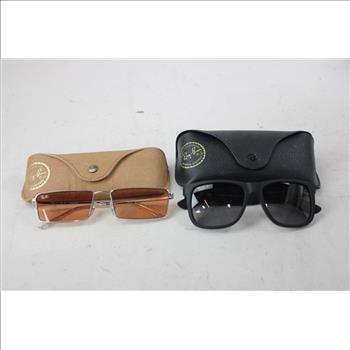 RayBan Justin Classic Black RB 4165 And Emy RB3741 Orange Sunglasses, 2 Pieces