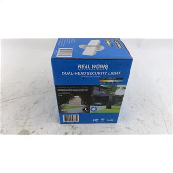 Real Work Dual-Head Security Light With Motion Sensor