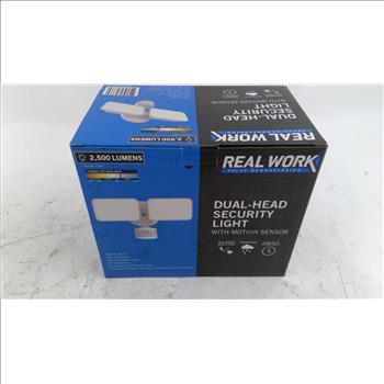 Real Work Dual-Head Security Light With Motion Sensor