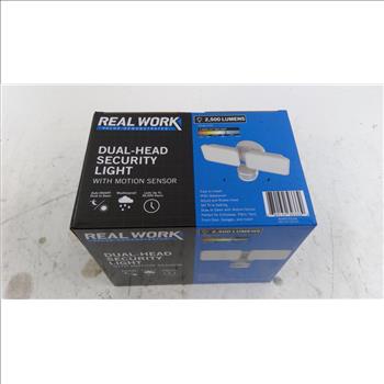 Real Work Dual-Head Security Light With Motion Sensor