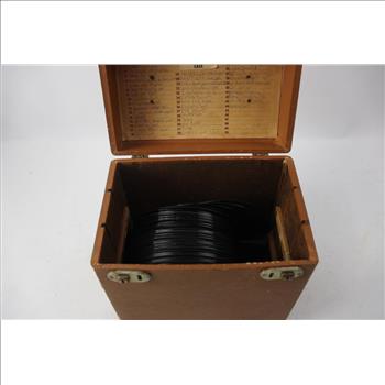 Record Carrying Case With Billy Joel, Olivia Newton-John, Elton John, And More, 67 Pieces