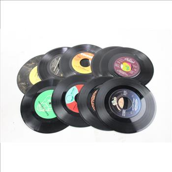 Record Carrying Case With Billy Joel, Olivia Newton-John, Elton John, And More, 67 Pieces