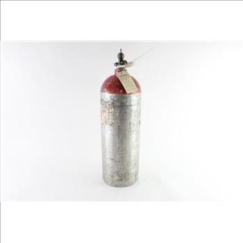 Red And Silver Compressed Gas Cylinder