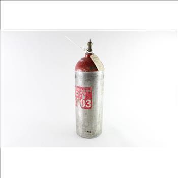 Red And Silver Compressed Gas Cylinder