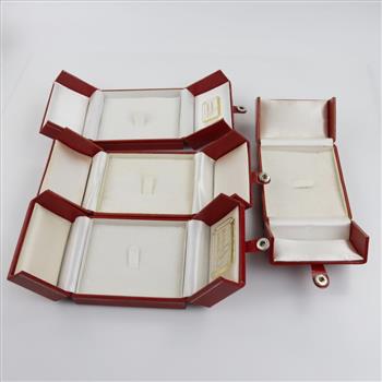 Red Double Door Ring Box Display Jewelry Gift Box, 4 Pieces