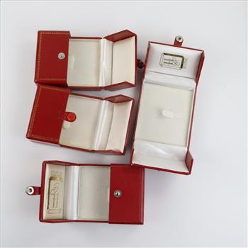 Red Double Door Ring Box Display Jewelry Gift Box, 4 Pieces