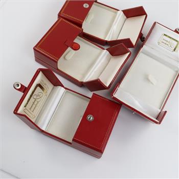 Red Double Door Ring Box Display Jewelry Gift Box, 4 Pieces
