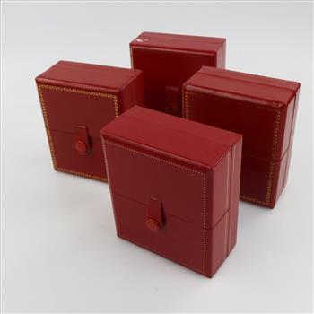 Red Double Door Ring Box Display Jewelry Gift Box, 4 Pieces